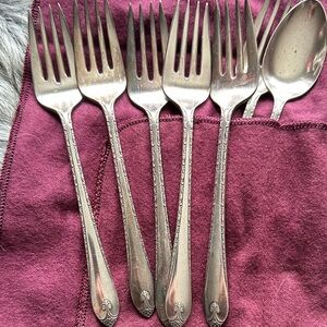 Elegant Silver Dining Fork Set